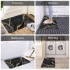 Black and Gold Marble Bath Mats for Bathroom, Soft Absorbent