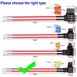 Gebildet 2pcs 12V 24V Micro2 Dual-port Fuse Tap Add-a-Circuit, Piggy Back Micro2 Blade Fuse Holder with Dual Wire Harness, 4pcs Micro 2 Fuse (5A/10A) and Fuse Puller