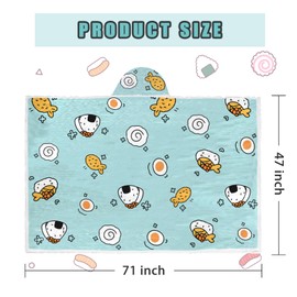 Sushi Blanket Hoodie for Women and Men, Oversized Wearable Blanket, Warming Blankets for Adults, Blanket Hoodies, Ideal Gifts for Sushi Lovers, Gift for Boyfriend/Girlfriend