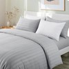 Tifschlaf Double Duvet Cover Set Grey - Satin Stripe Double