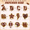 68 Pcs Football Patches Chenille Letter Patches Self Adhesive Embroidered