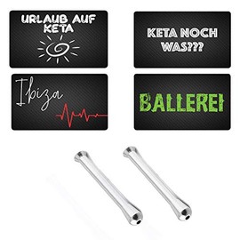 Coloured Pull Tube & EC Credit Cards Carbon Look - Holiday on Keta - Keta Still Something - Ibiza - Ballery - Cards Snuff Bullet Sniffer Snuffer Scoop for Snuff 4 Cards / 2 x Silver