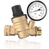 RVGUARD RV Water Pressure Regulator Valve, Brass Lead-Free Adjustable Water