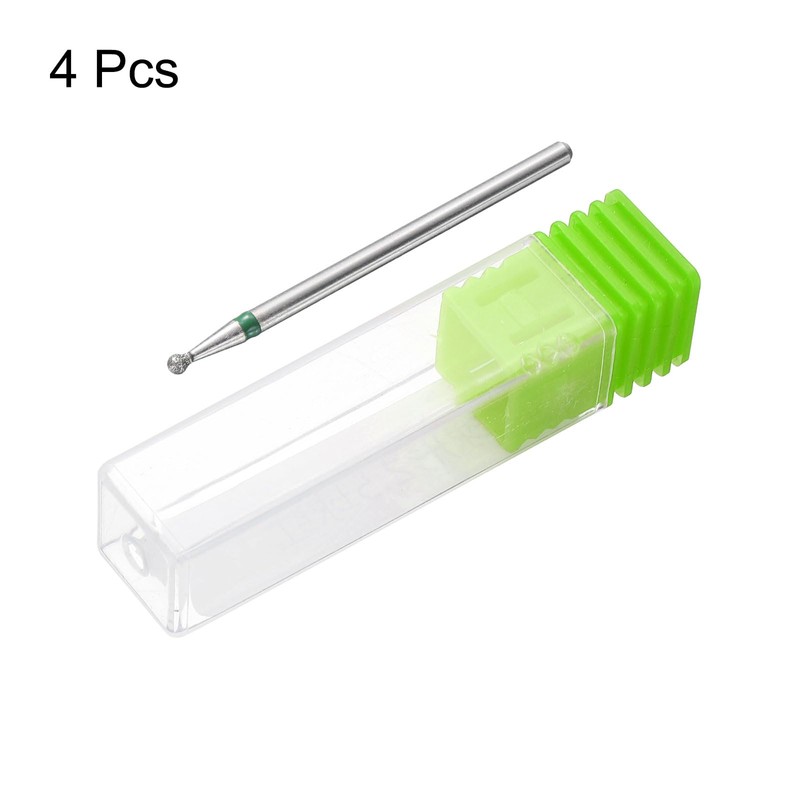 sourcing map 4pcs 100-120 Grits Diamond Grinding Bit 1.8mm Ball