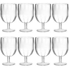 Suwimut Set of 8 Unbreakable Plastic Wine Glasses, 12 oz Plastic Stem Wine and Water Tumbler Stackable Goblets, Shatterproof Reusable Drinking Glassware for Poolside, Home, Outdoor, Wedding