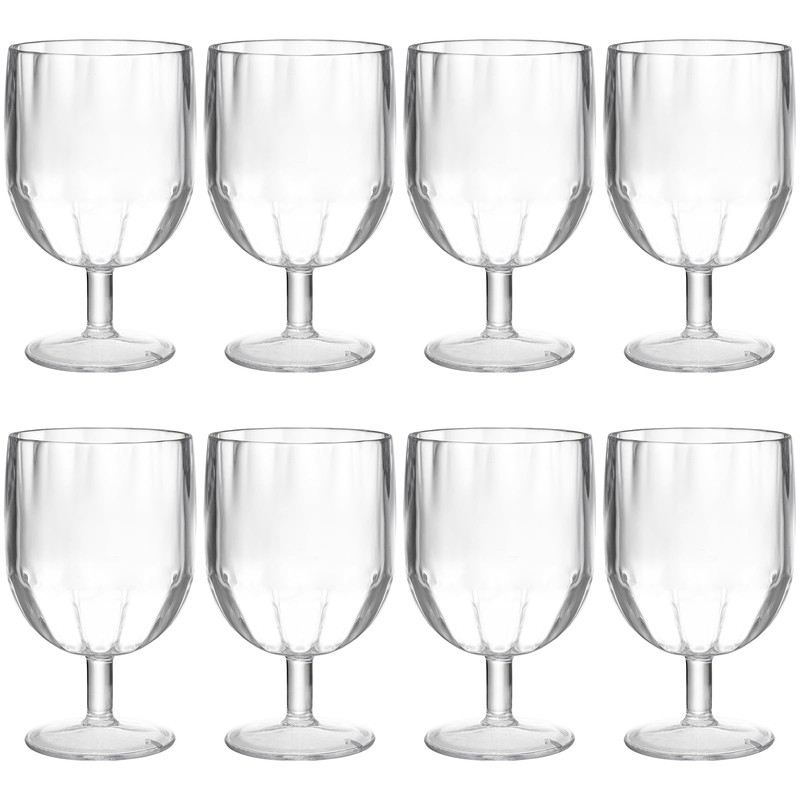 Suwimut Set of 8 Unbreakable Plastic Wine Glasses, 12 oz