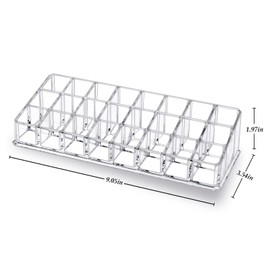 MOSIKER Lipstick Organizer for Vanity,Acrylic Clear Chapstick Lip Gloss Balm Roller Ball Bottle Holder with 24 Slots