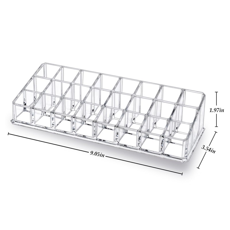 MOSIKER Lipstick Organizer for Vanity,Acrylic Clear Chapstick Lip Gloss Balm