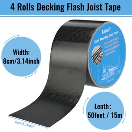 Deck Joist Tape for Decking Flashing Tape Butyl Tape Deck Joist Tape (3-1/8 Inch x 50 Ft, 4 Rolls)