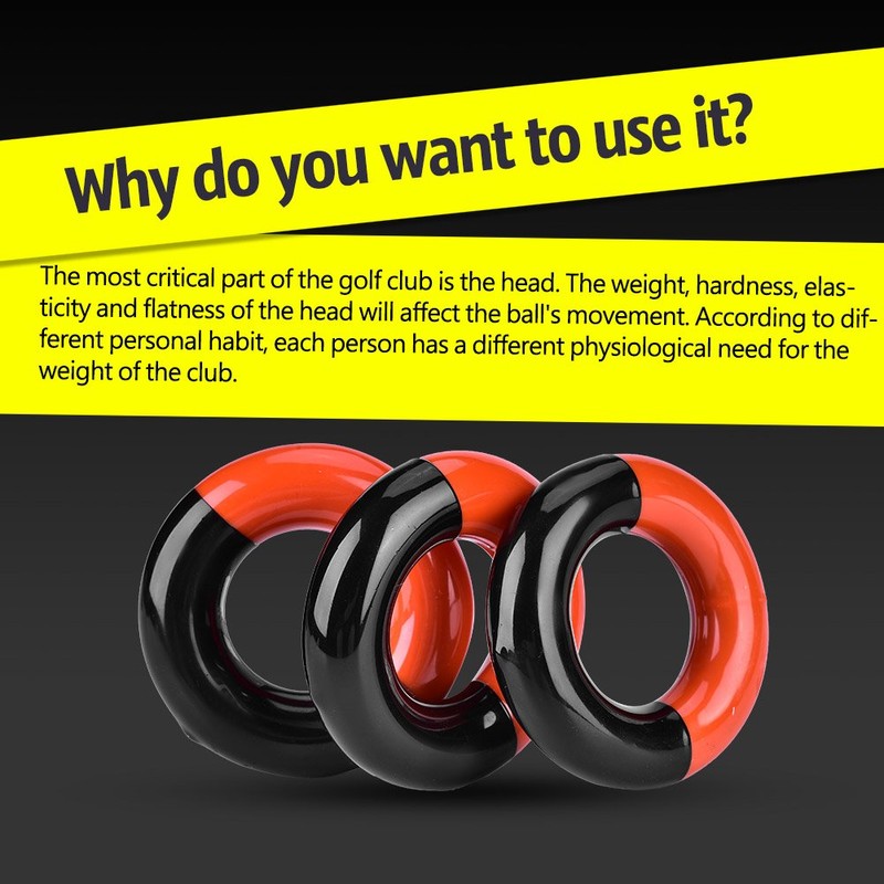 Alomejor [3pcs/set] Golf Club Weighted Swing Ring Weight Ring Swing