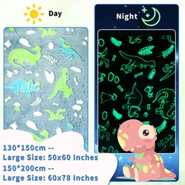 MIQEBX Cuddly Blanket Children, Dinosaur Blanket, Cuddly Blanket, Soft Microfibre Flannel Blanket, Dinosaur Gift for Children Boys (Dinosaur -A, 150 x 200 cm)