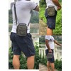 Man Small Canvas Crossbody Phone Purse Bag Mini Messenger Bag