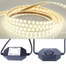 DC 12V-24V 3A LED Strip Dimmer Switch - Luxury PWM Dimmer Controller for LED Tape - Elegant LED Ribbon Cord Dimmer with Rotary Dimmer - High-End 5.5mm x 2.1mm DC Jack for LED Lighting (Black 2Pcs)