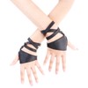 JISEN Women Half Palm Fingerless PU Leather Night Bar Band