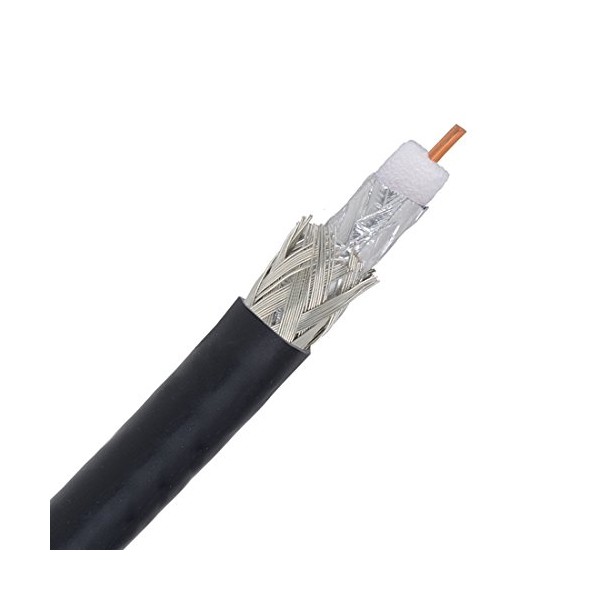 400 Ft Pro Brand RG6 Coax Cable Black Solid Copper