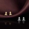 DELECOE 14K White Gold Bullet Locking Earring Backs for Diamond