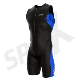 (Small, Black/Blue) - Sparx Men's Elite Triathlon Suit Trisuit SpeedSuit Skinsuit Swim-Bike-Run Triathlon Race Suit