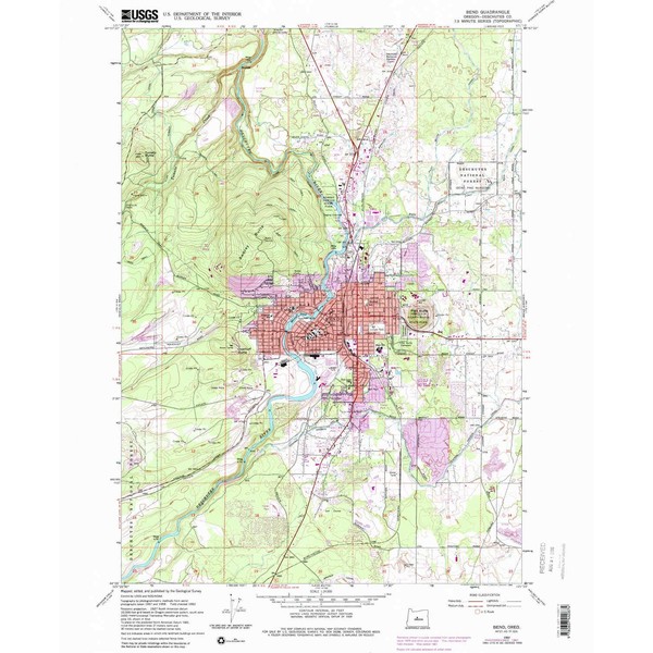YellowMaps Bend OR topo map, 1:24000 Scale, 7.5 X 7.5