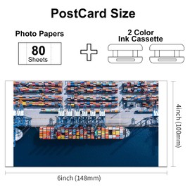 Akouta Compatible for Amber M100/M200 4x6 Photo Printer 40 Sheets Photo Paper & 1 Ink Cartridges Refill for DHP512/DHP513丨Water Oxidation-Proof,Dye Sublimation,Vibrant and Vivid Colors