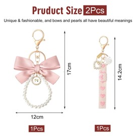 YSDYY 2 Pieces Of Cute Keychain, Bow Keychain, Women'S Keychain, Decorative Keychain, Key Accessories