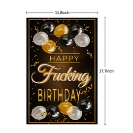 WeBenison Happy Fucking Birthday Garden Flag/Funny Birthday Party Yard House Lawn Sign/Happy Bday Door Yard Lawn Sign Decor Outdoor Decorations, Double Side Burlap