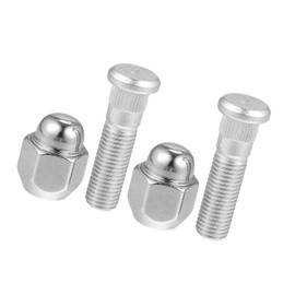 leechio 2 PCS M12x1.5 Wheel Stud Bolt Kit, Steel Wheel Studs and Lug Nuts Kit, Rust-Proof Fastener Screw Rod Replacement OE: 52950-14140, 52950-M1000, Compatible with Hyundai, Kia (Silver)