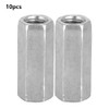 Hilitand 10 Pcs Long Rod Nut Hex Coupling Nuts Hexagonal