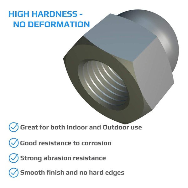 M4 Dome Hex Cap Nuts Zinc Plated (Pack of 200)