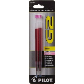 Pilot G2-10 Gel Ink Rolling Ball Pen Refills, 1.0mm Bold Point, 3 Packs - 77362 Pink