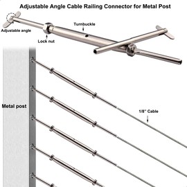 Saiksa Cable Railing Hardware Kit, for 1/8" Cable Railing System of Metal Post, Adjustable Angle Drop Pin Turnbuckle Tensioner 20 Pairs