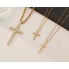 Qyzz Cross Necklace for Women, 14K Gold Plated Cross Pendant