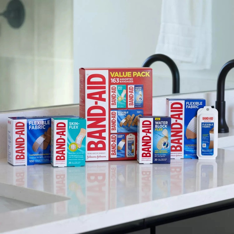 BAND-AID Adhesive Bandages Variety Pack 163 ct Assorted Sizes First