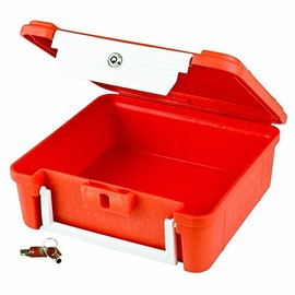 ScriptSafe Cases - Plastic Prescription Lock Box - Orange and White Case Without Lockdown (1 Case)