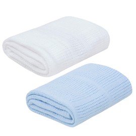 BabyTown Baby Boys and Girls Soft Cotton Cellular Blankets White