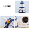 RTGGSEL Mediterranean Style Nautical Silent Desk Clock Lighthouse Helm Wooden