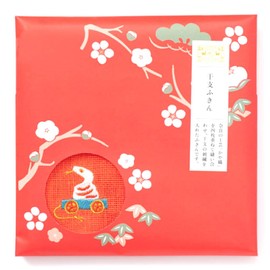 [Nakagawa Masashichi Shoten] Tiered Dish Towel, Zodiac Mi, Red