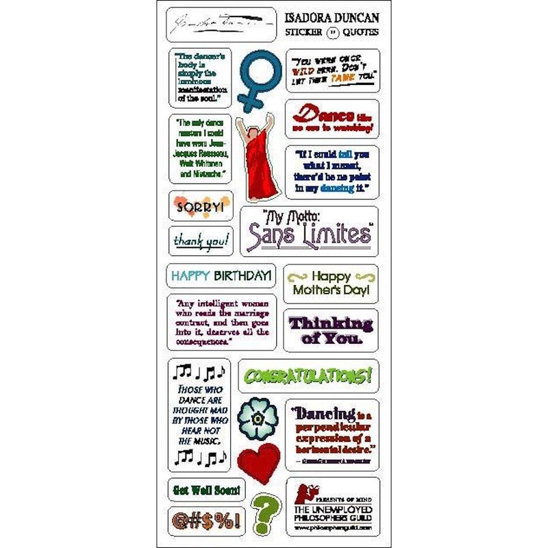 Isadora Duncan Quotable Notable - Greeting Card and Sticker Sheet