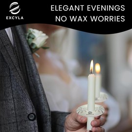 EXCYLA - Candle Drip Protector Paper | Papers bobeches for Candles | Eco-Friendly Wax Catcher | Heat-Resistant Paper | Mess-Free Burning | Ideal for Memorial, Church | 30 Pack