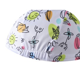 Bikingbros Black Cycling Cap - Polyester Funny Cycling Hat-Under Helmet - Cycling Helmet Liner Breathable & Sweat Uptake, White 1