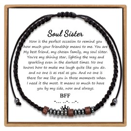 JoycuFF To My Soul Sister Bracelets from Sister Birthday Morse Code Bracelets Thanksgiving Day Christmas Friendship Gifts for Best Friend for Women