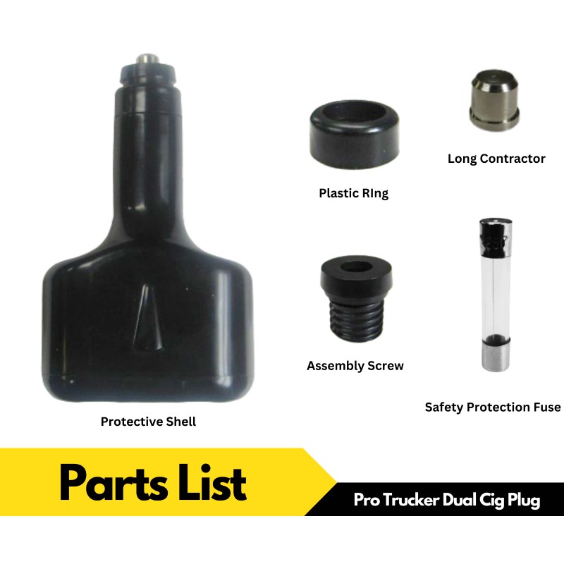 Pro Trucker Dual 12 Volt Car Lighter Plug Adapter w/