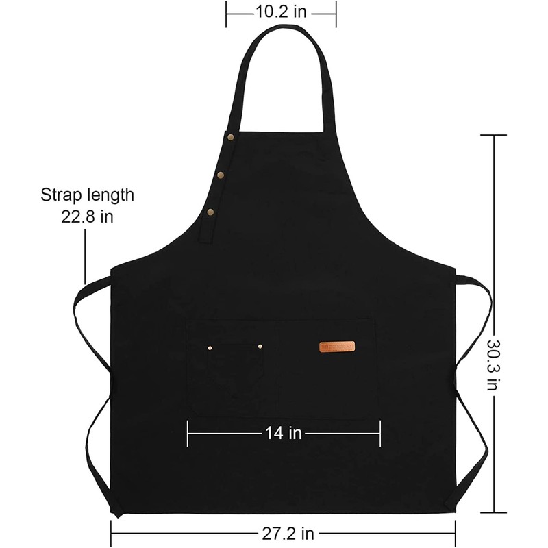 Apron for Men Women With Adjustable Straps And Large Pockets,