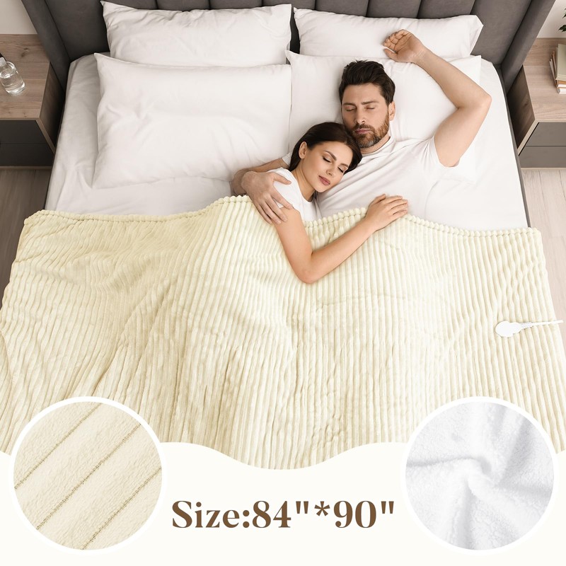 Electric Blanket Heated 84 * 90, Heated Blanket Soft Flannel