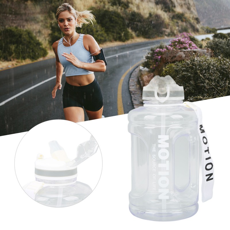 1500ml Large Capacity Sports Water Bottle Portable Scale Marking Poping