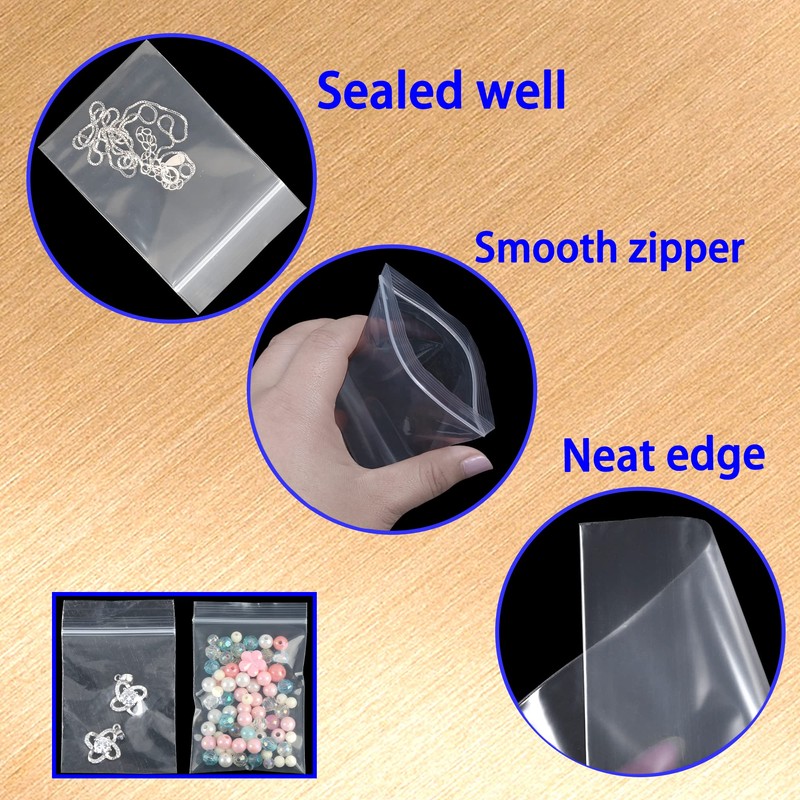 HVDHYY Small Plastic Bags Grip Seal Bags Bags 70mmX100mm 160µ