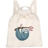Azeeda 'Sloth Mother & Baby' Canvas Rucksack/Backpack (RK00011995)