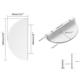 Evionlin White 2-1/2 inch Drawer Pulls,2 pcs(a Pair) Half Round Half Moon Cabinet Pull Handles Semicircle Knobs with Screws for Kitchen Cupboard Bedroom Furniture Door