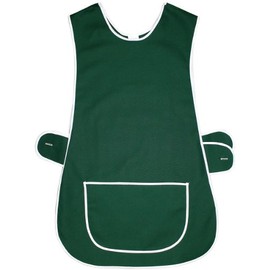 Kentex Online 2 Pack Women's Home Work Tabbard Apron Plain Coloured Single Large Pocket Side Fastening Tabards (OS, Bottle Green)