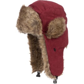 Sakkas 20C Morgan Unisex Faux Fur Trooper Hat - Burgandy