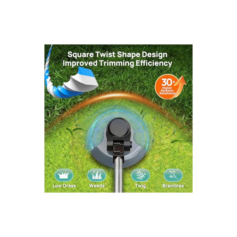 Heavy Duty Trimmer Line - 0.095'' Square Twist Weed Eater